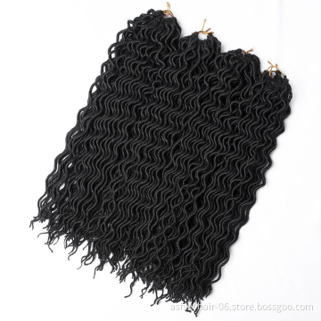 factory price goddess curly faux locs crochet braid hair wavy faux locs 18inch